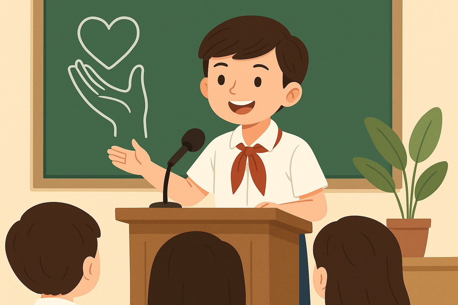 Khi trình bày bài nói và nghe, các em hãy tự tin và hào hứng để thu hút người nghe