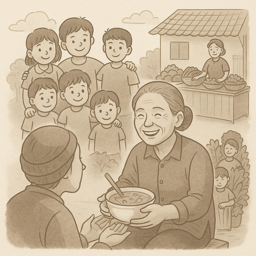 Ảnh minh họa nhân vật bà Nhung trong đoạn trích Người phụ nữ hết lòng làm thiện nguyện