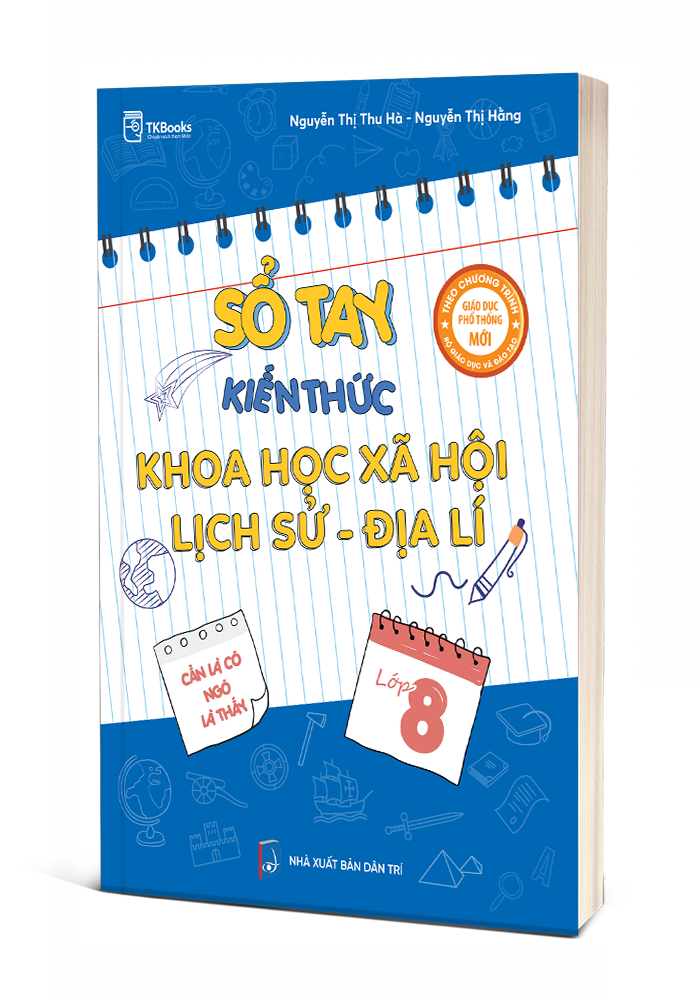 Bìa 3D Sổ tay kiến thức khoa học xã hội Lịch Sử - Địa Lí lớp 8