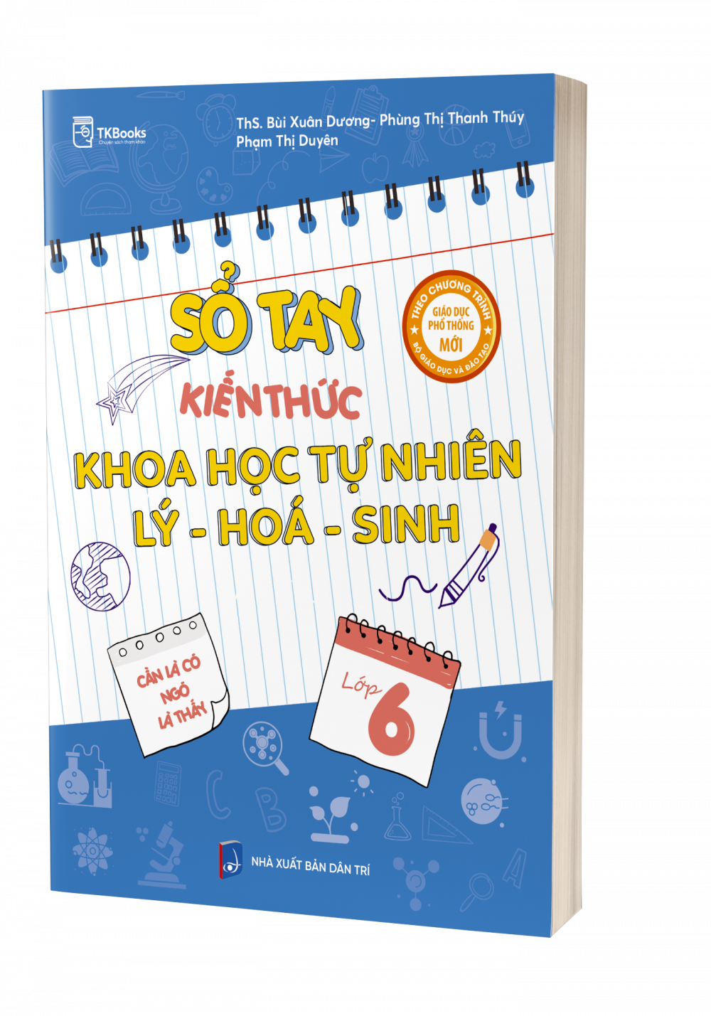 Bìa 3D sổ tay kiến thức khoa học tự nhiên Lý - Hóa - Sinh lớp 6