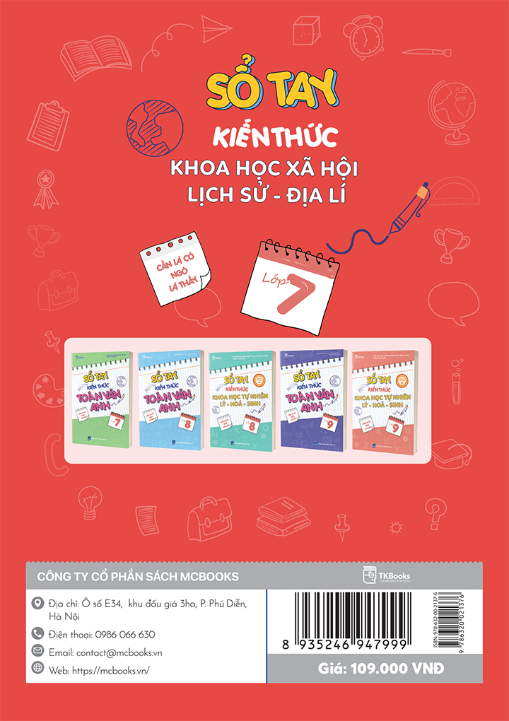 Bìa sau sổ tay kiến thức khoa học xã hội lịch sử - địa lí lớp 7 Bìa sau sổ tay kiến thức khoa học xã hội lịch sử - địa lí lớp 7