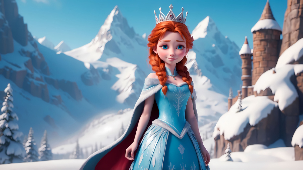 Nhân vật Elsa có vẻ đẹp dịu dàng với làn da trắng như tuyết, đôi mắt xanh sâu thẳm và mái tóc vàng được tết gọn gàng đầy kiêu hãnh