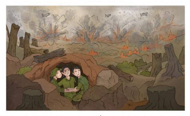 Ảnh minh họa cho ba nhân vật trong tác phẩm Những ngôi sao xa xôi