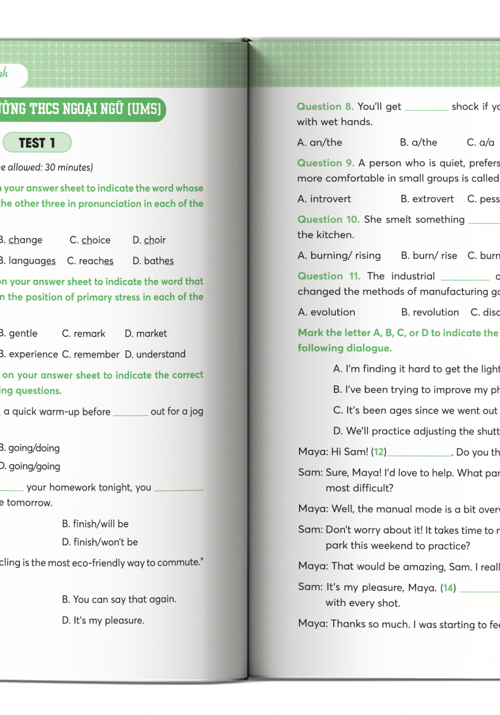 Mục lục cuốn Tăng tốc 60 đề tiếng Anh vào Lớp 6 - Phần 1