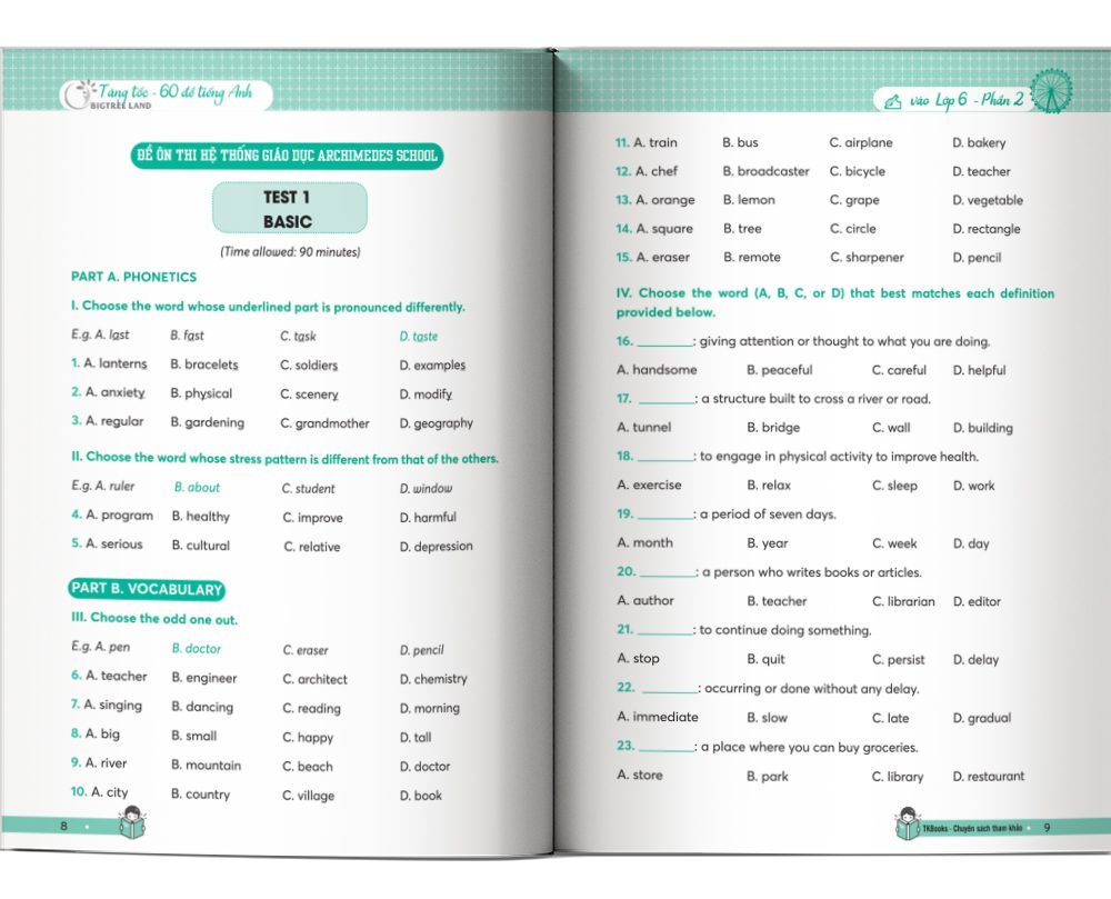 Tăng Tốc - 60 Đề Tiếng Anh Vào Lớp 6 Trường Chuyên Và Chất Lượng Cao – Phần 2