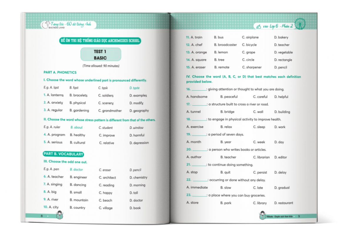 Tăng Tốc - 60 Đề Tiếng Anh Vào Lớp 6 Trường Chuyên Và Chất Lượng Cao – Phần 2