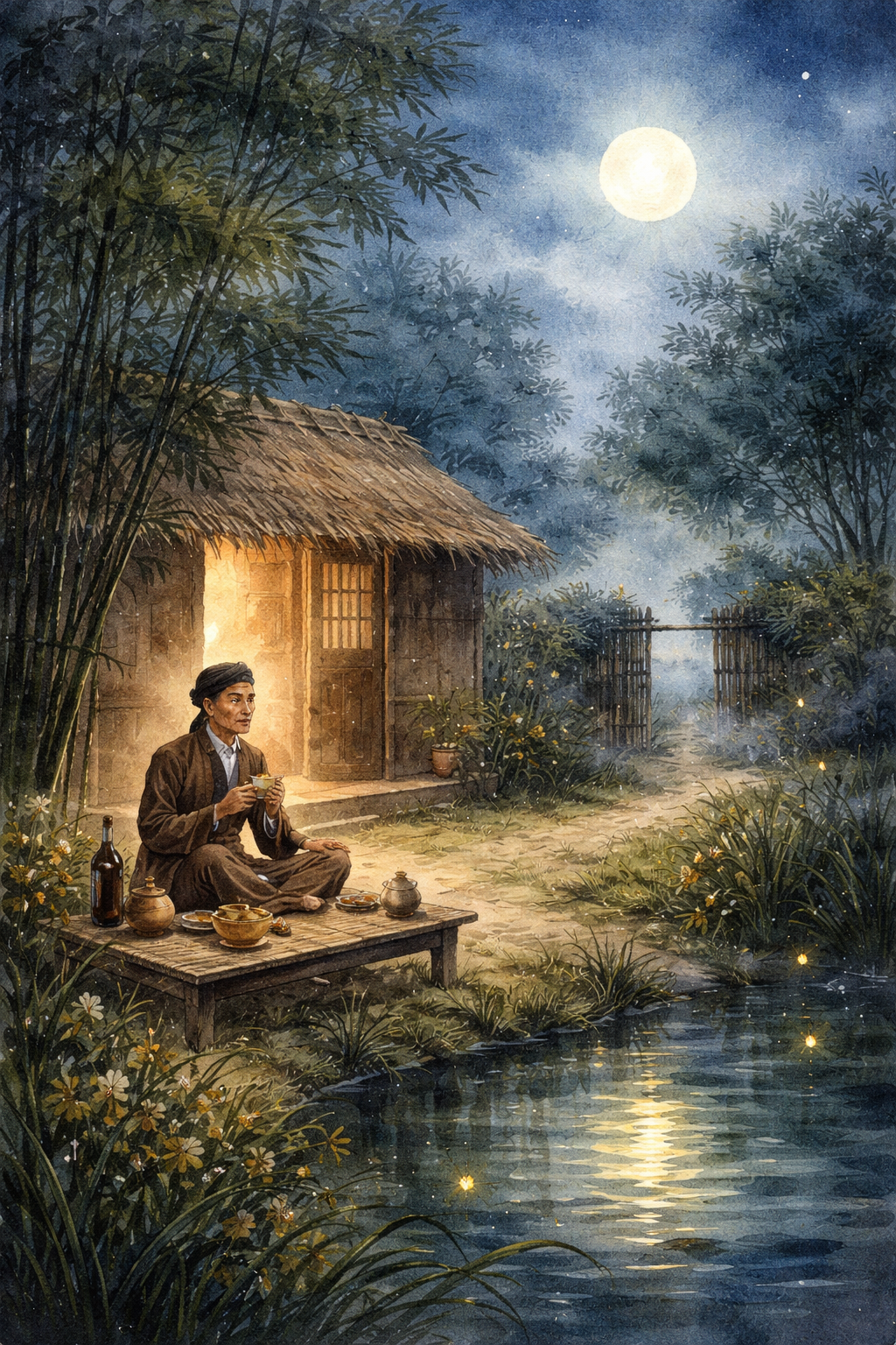 Ảnh minh họa cho bài thơ Thu Ẩm của nhà thơ Nguyễn Khuyến