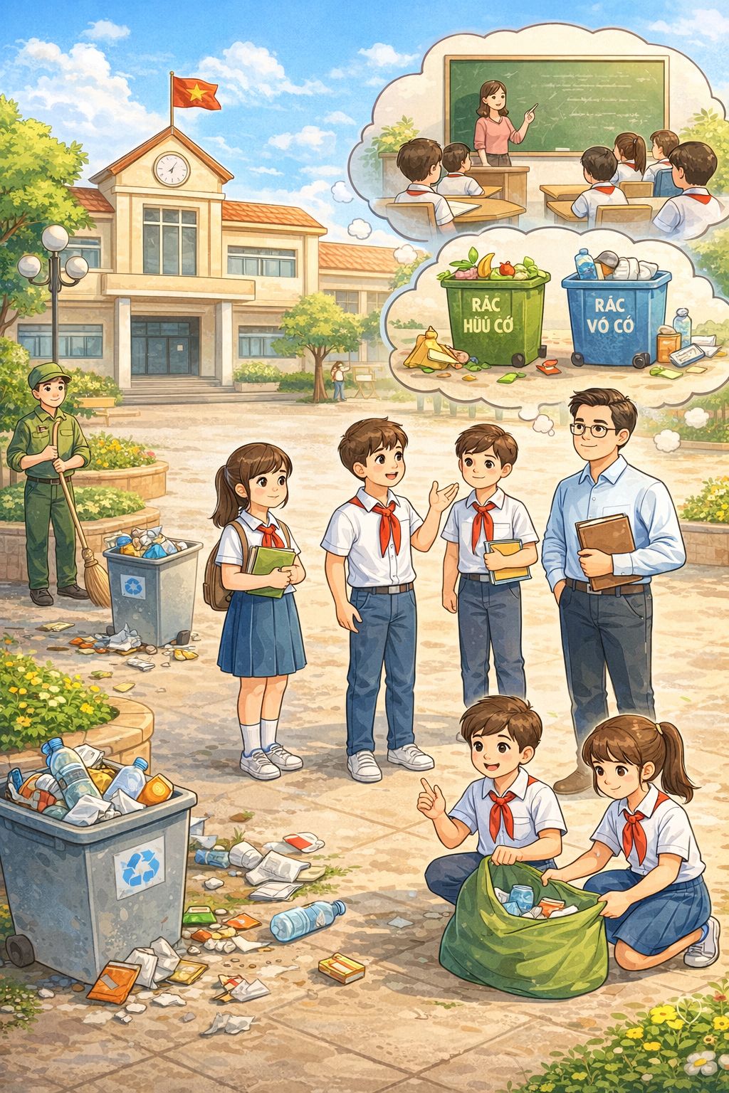 Kiến nghị về việc xả rác bừa bãi trong trường học (Ảnh minh họa)