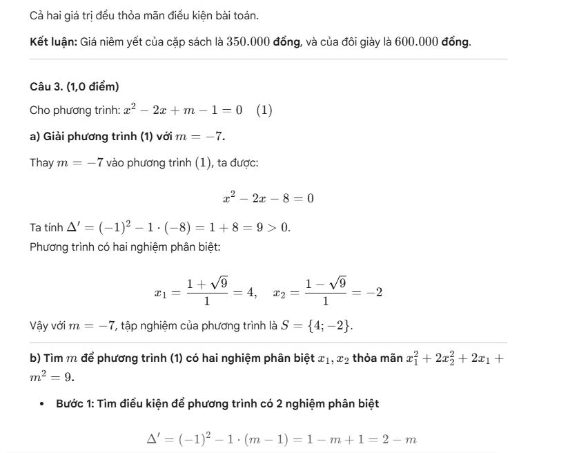 Đáp án phần tự luận - 4