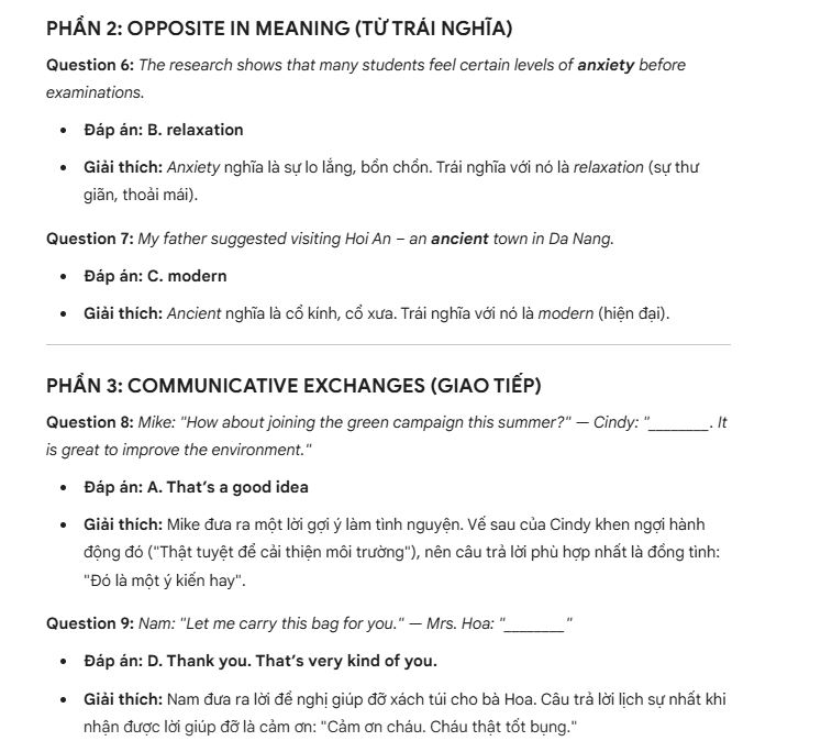 Đáp án - phần 2