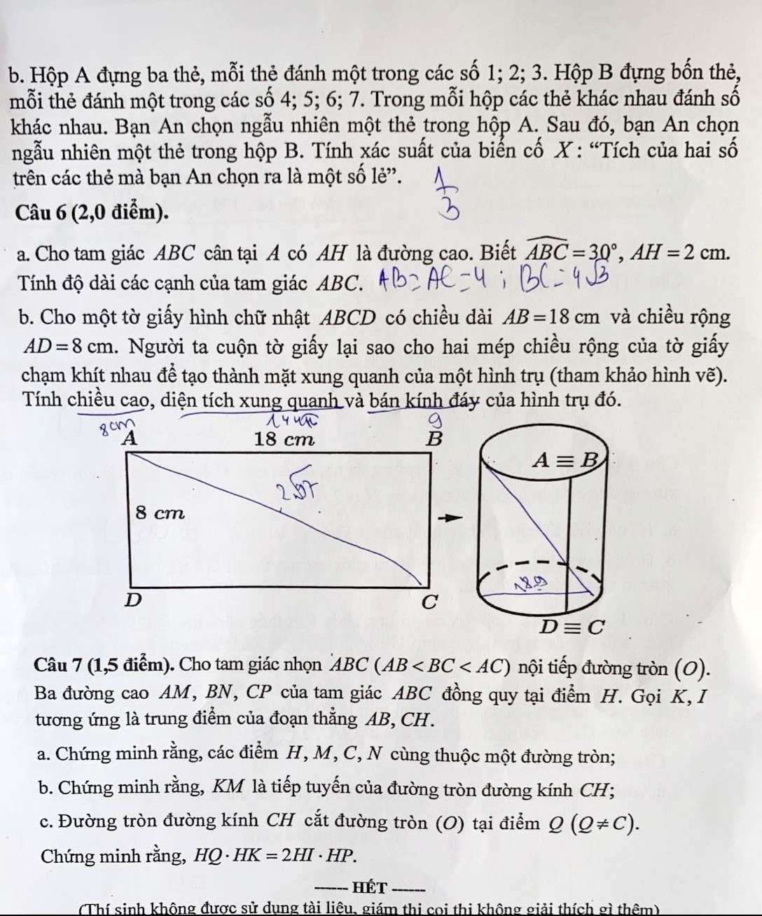 Đề thi vào 10 môn Toán tỉnh Thái Nguyên năm 2026 (trang 2)