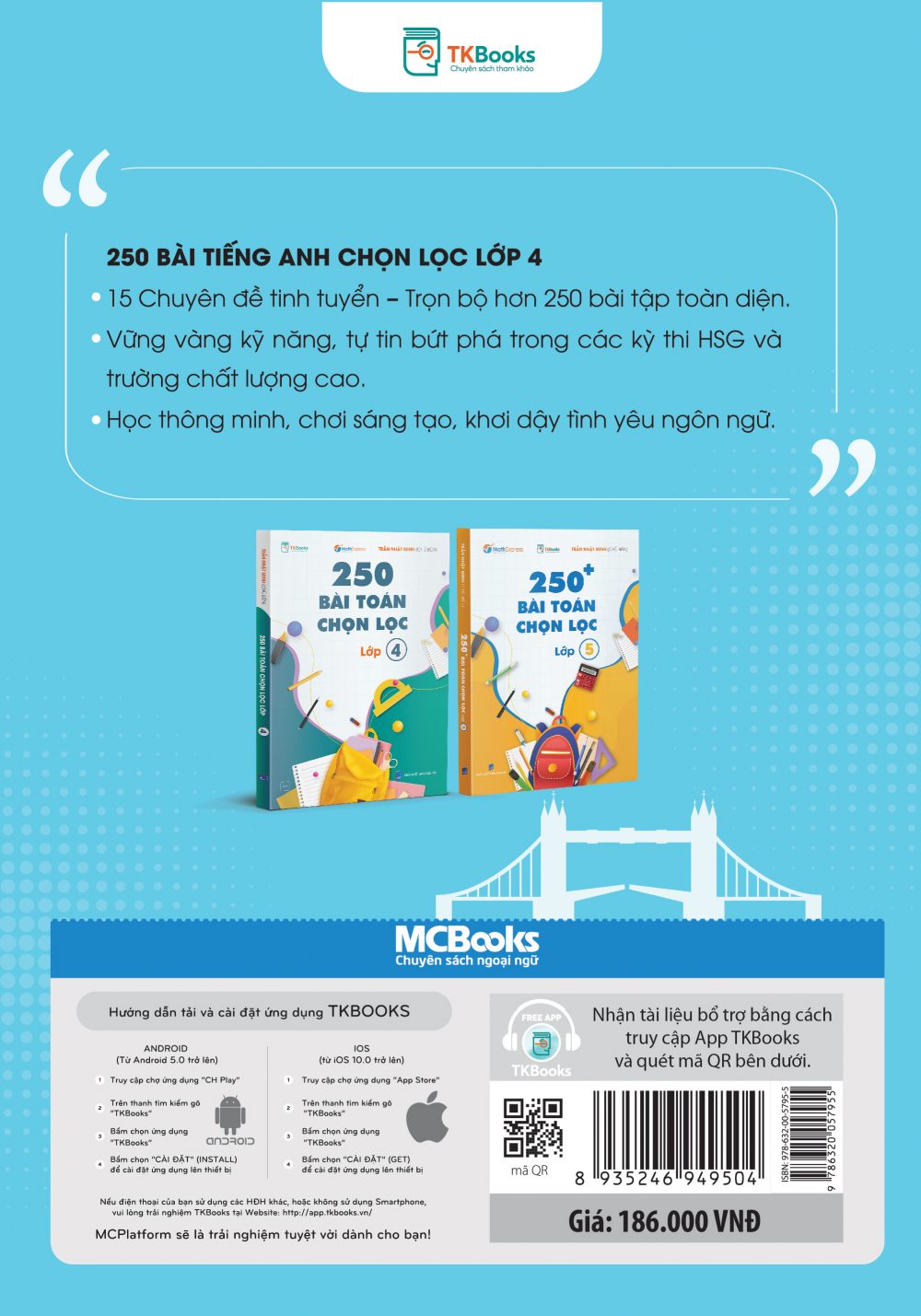 Bìa sau cuốn 250 bài tiếng Anh chọn lọc lớp 4