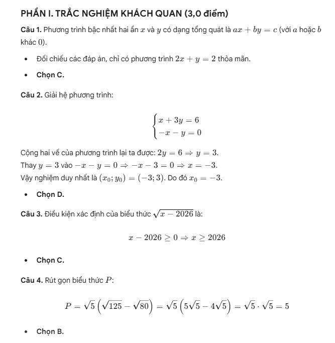 Đáp án đề Toán Phú Thọ - phần 1