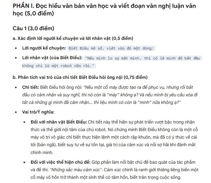Đáp án đề Văn TP HCM - phần 1