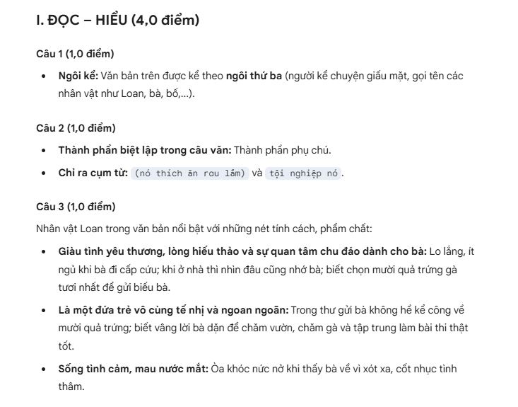 Đáp án đề Văn Tây Ninh - 1