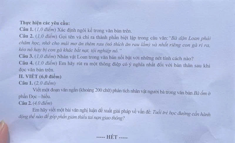 Đề văn Tây Ninh - 2
