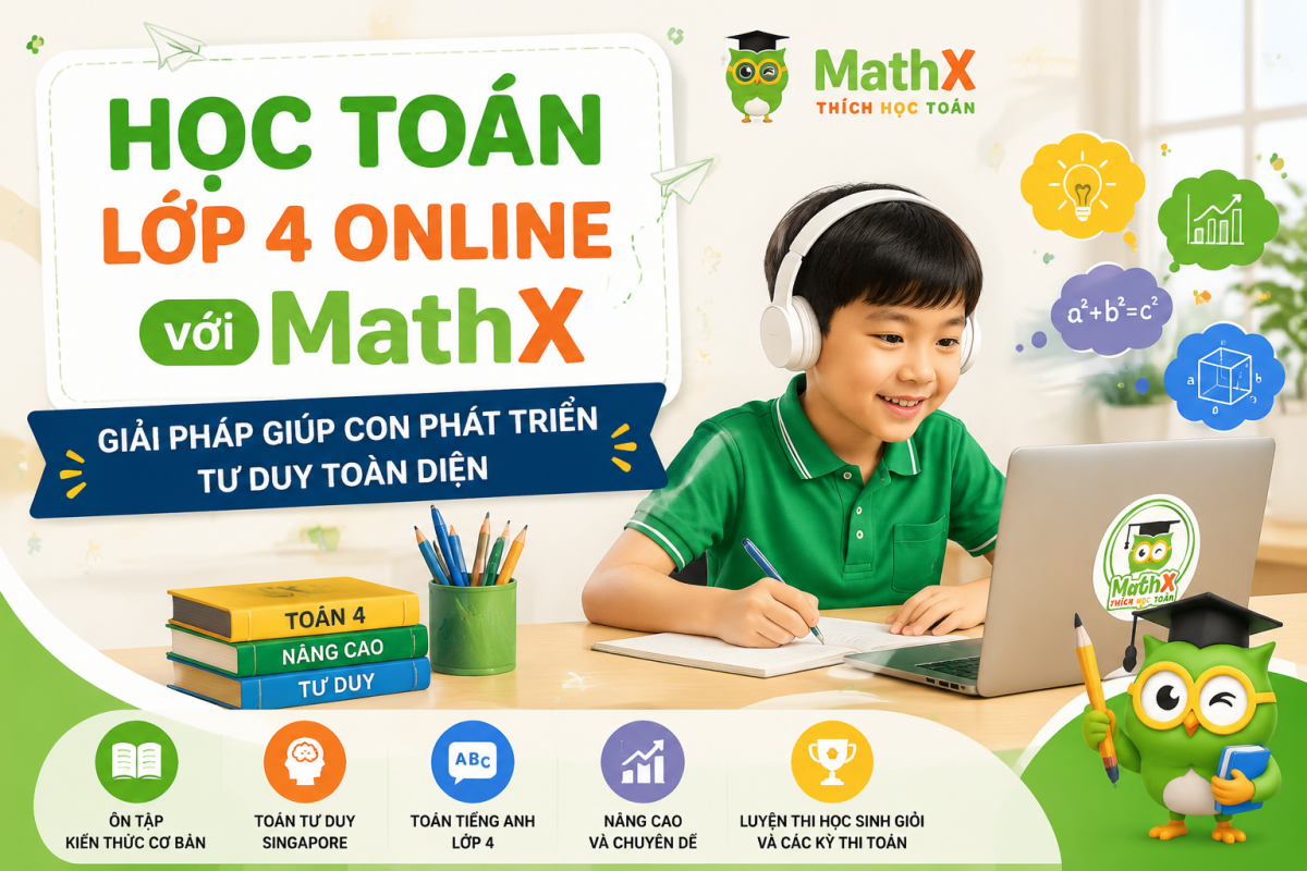 Học Toán lớp 4 online với MathX - Giải pháp giúp con phát triển tư duy toàn diện