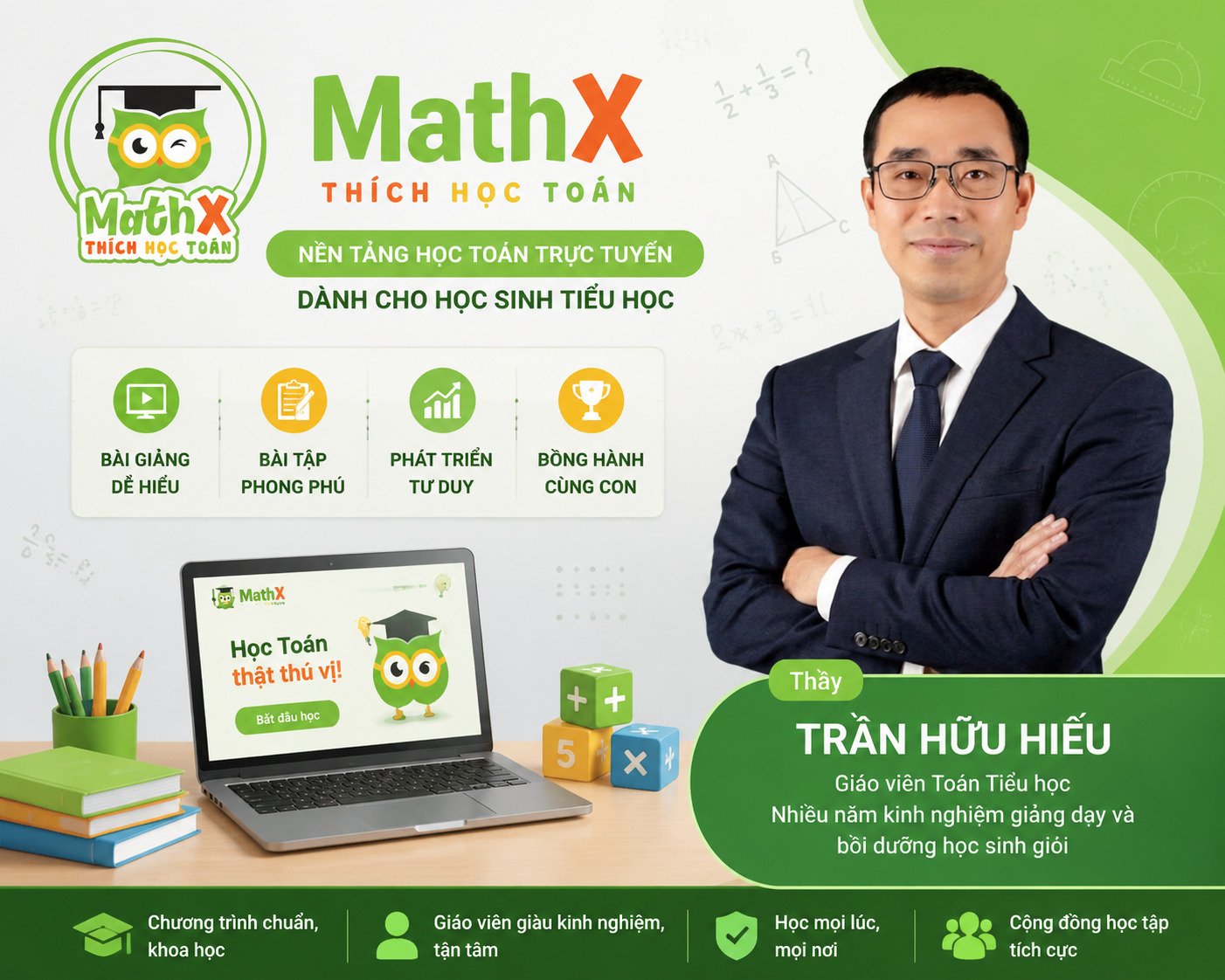 Thầy Trần Hữu Hiếu và nền tảng học Toán online MathX