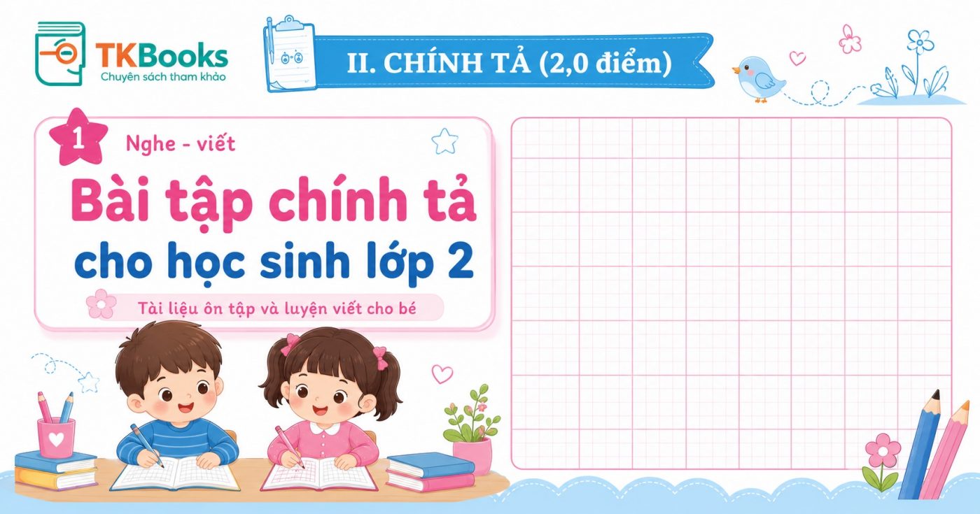 Bài tập chính tả cho học sinh lớp 2 kèm file PDF miễn phí