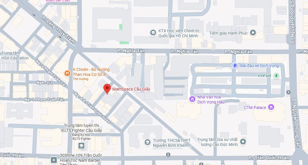 Phụ huynh có thể dễ dàng tìm thấy đường đến Mathspace Cầu Giấy bằng Google Map
