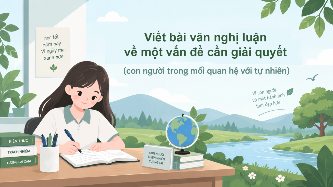 Viết bài văn nghị luận về một vấn đề cần giải quyết (con người trong mối quan hệ với tự nhiên)