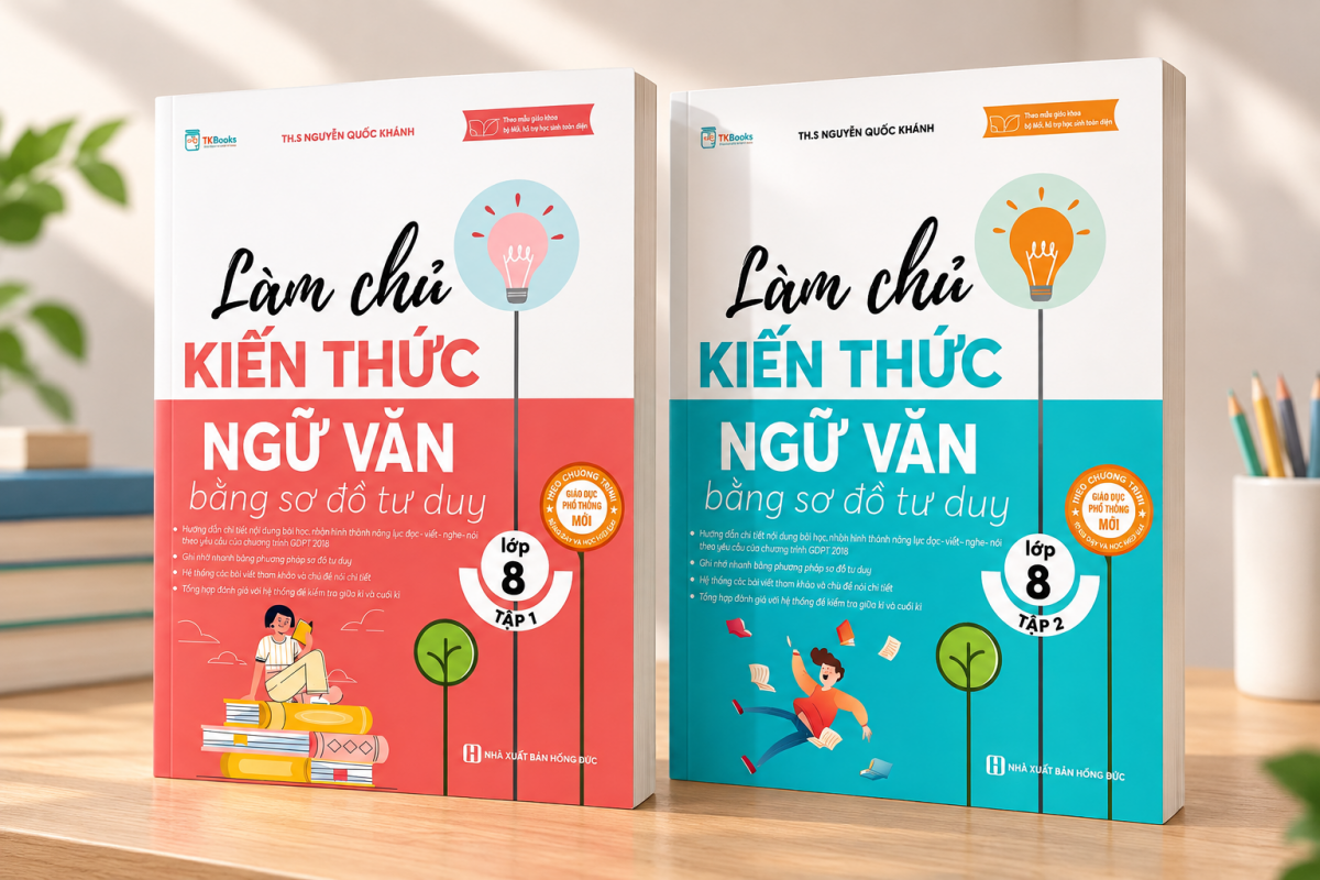 Bộ sách Làm chủ kiến thức Ngữ Văn bằng sơ đồ tư duy lớp 8