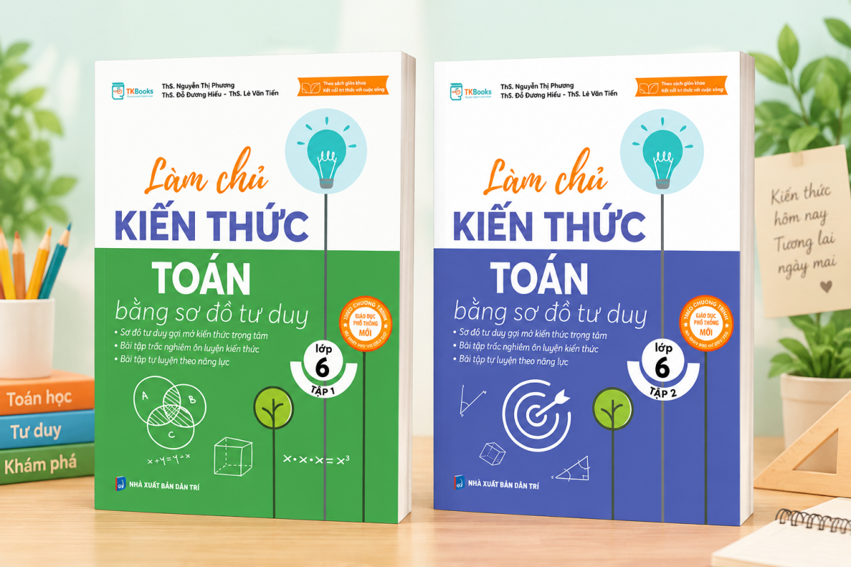 Bộ sách Làm chủ kiến thức Toán lớp 6 bằng sơ đồ tư duy (Tập 1 + 2)