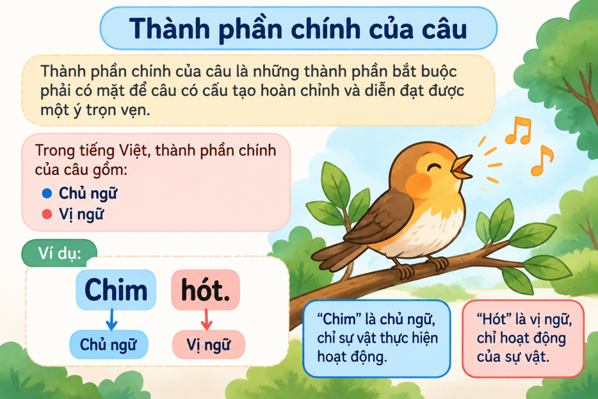 Các thành phần chính của câu