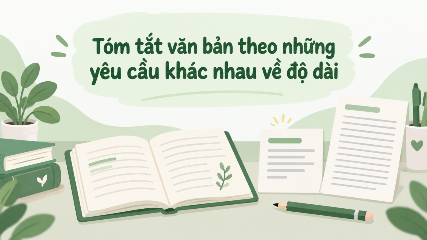 Tóm tắt văn bản theo những yêu cầu khác nhau về độ dài lớp 7