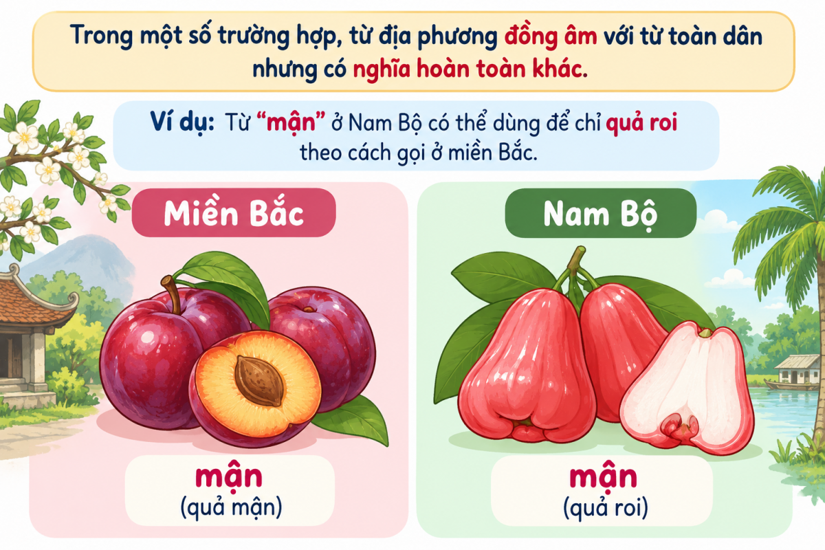Ví dụ về từ ngữ địa phương