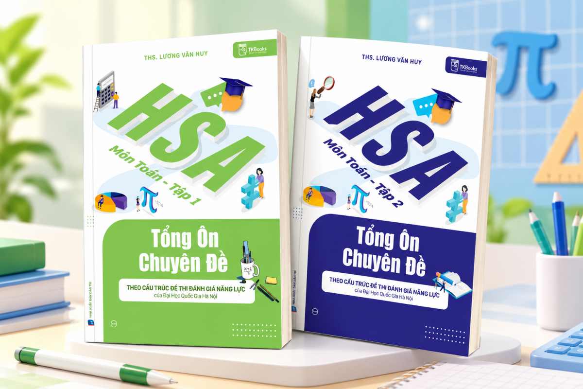 Bộ sách HSA – Tổng Ôn Chuyên Đề Môn Toán – Tập 1 và Tập 2 của TKbooks