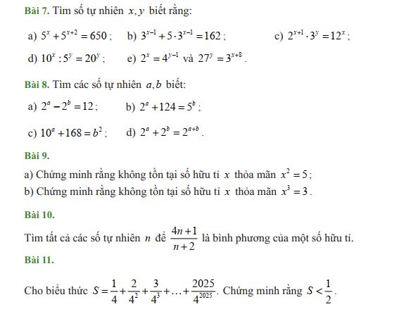 Bài tập lũy thừa của một số hữu tỉ lớp 7 nâng cao (File số 2)