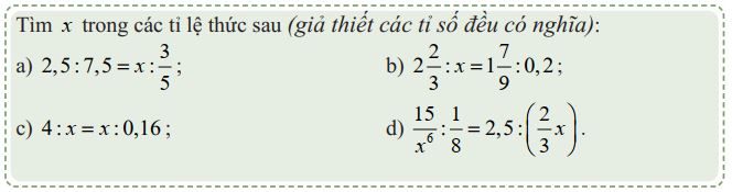 Bài tập tỉ lệ thức - dãy tỉ số bằng nhau cơ bản số 1