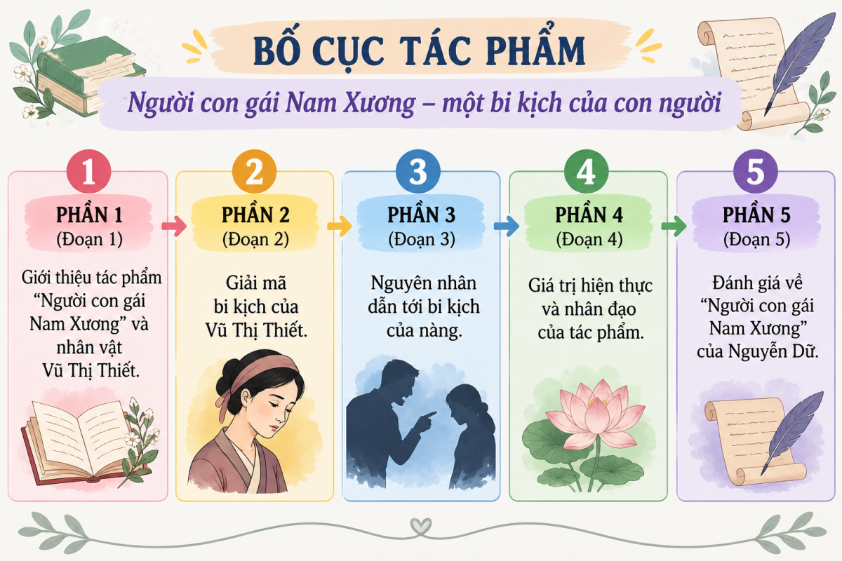 Bố cục: tác phẩm Người con gái Nam Xương - Một bi kịch của con người