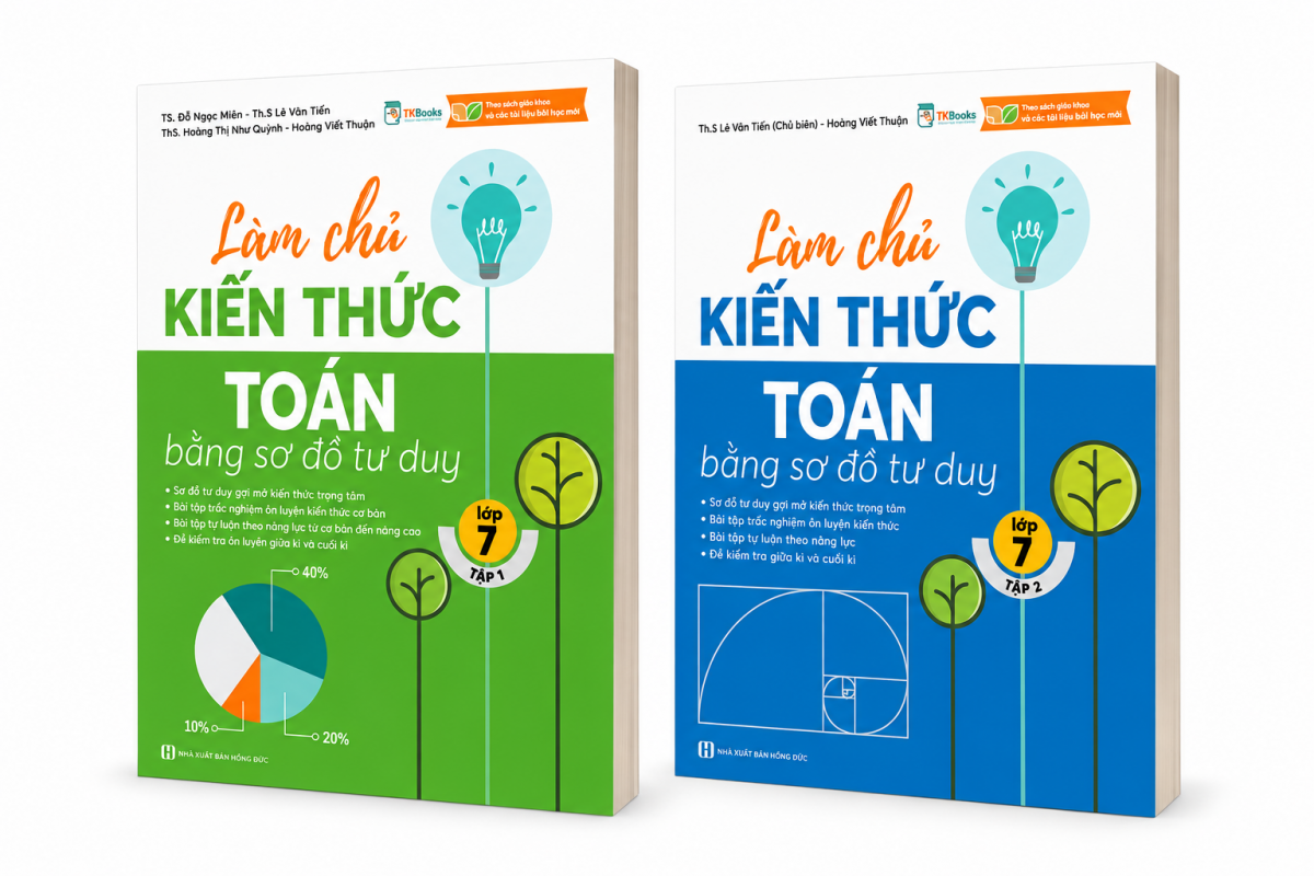 Bộ sách Làm Chủ Kiến Thức Toán Bằng Sơ Đồ Tư Duy Lớp 7 (Tập 1 + Tập 2)