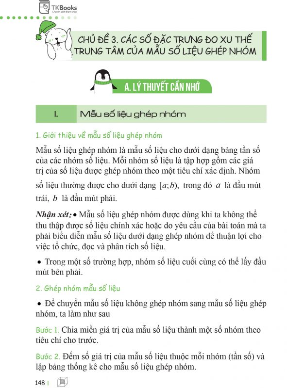Công thức về Các số đặc trưng đo xu thế trung tâm của mẫu số liệu ghép nhóm lớp 11