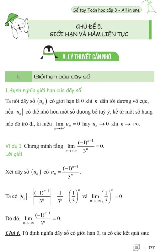 Công thức về Giới hạn và hàm liên tục lớp 11