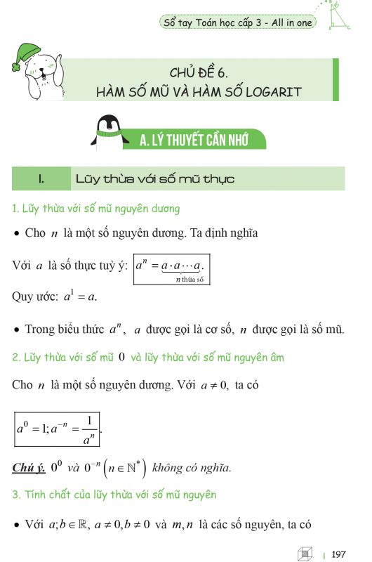 Công thức về Hàm số mũ và hàm số logarit 