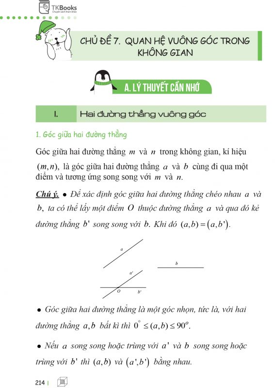 Công thức về Quan hệ vuông góc trong không gian lớp 11